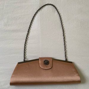 Sisley Convertible Frame Clutch Bag Rose Satin